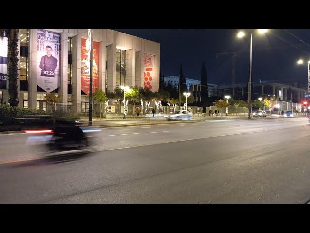 Athens Greece, Last Dec.2024 Night walking around street kifisia AVE.near US embassy#europe