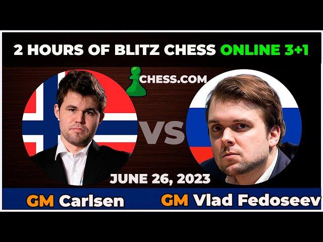 Magnus Carlsen vs GM Vladimir Fedoseev | Blitz Match 3+1 | ChessCom | June 26 2023