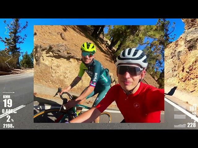 Riding last km's of Teide with Primoz Roglic (Bora-Hansgrohe) 2024.02.06