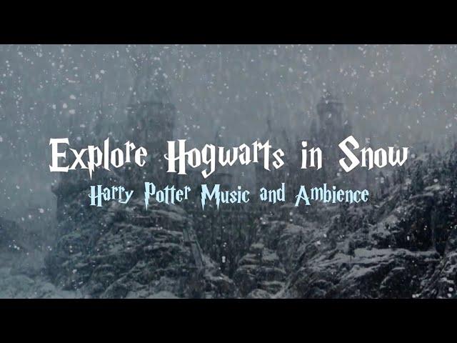 Harry Potter | Relaxing Christmas Music and Ambience | Explore Hogwarts in Snow