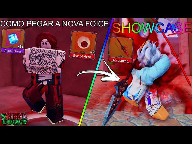 COMO PEGAR A NOVA ESPADA ACROSPEAR "FOICE V2" + SHOWCASE! KING LEGACY (NOVA FOICE)