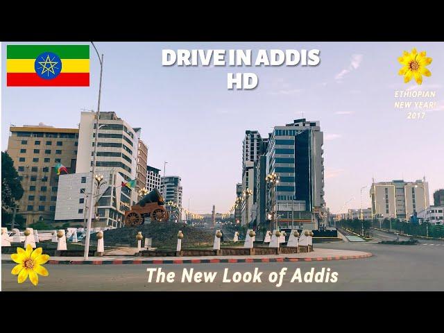 Driving in Addis Ababa with new look, HD Cam || Piazza, Churchill Road, Adwa Museum, Menilik Square