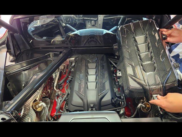 Installing C8 Corvette Carbon Fiber Engine Cover