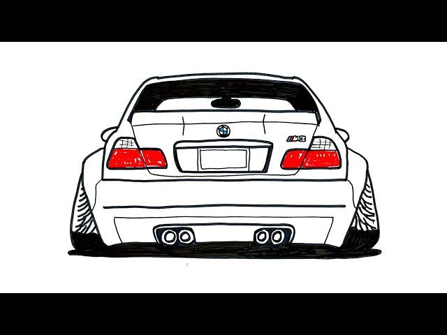 How To Draw Bmw Car Step By Step - Kolay Araba Çizimi Bmw - Çizim Mektebi Car Drawing