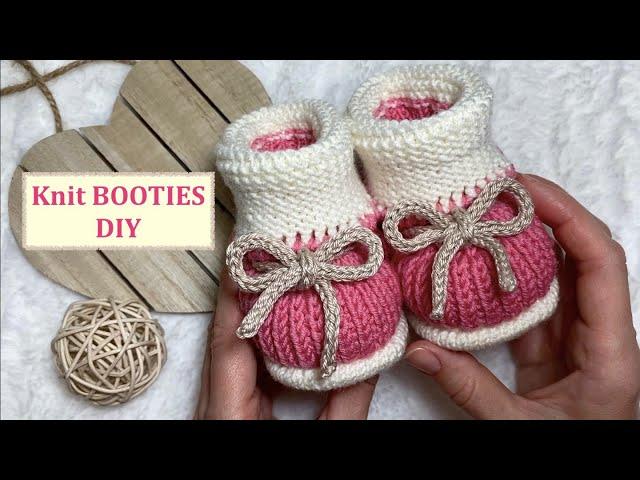 Knitting Baby Booties | DIY | Knit BOOTIES | How to knit baby booties