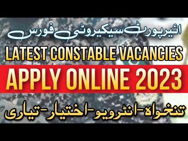 ASF Jobs 2023|ASF CONSTABLE Jobs 2023|Join ASF as CONSTABLE|Airport Security Force Jobs|