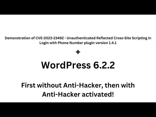 WP Anti-Hacker protecting WordPress against Phone Number plugin exploit  CVE-2023-23492