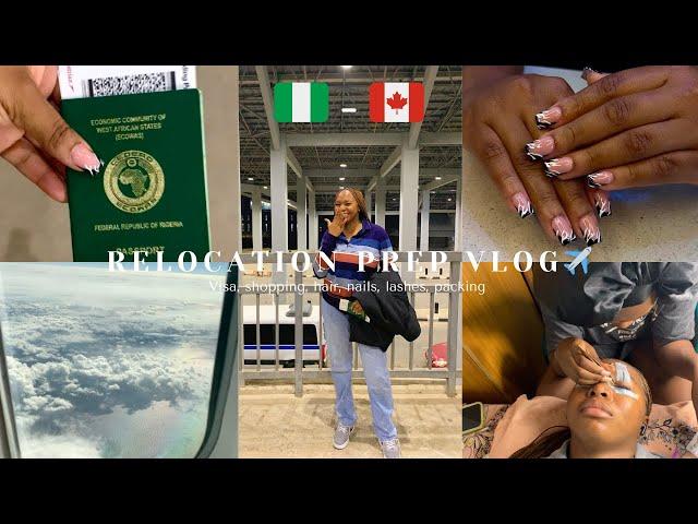 Travel prep vlog: moving from Nigeria to Canada + Braids, Shopping, Pedicure & Manicure etc.