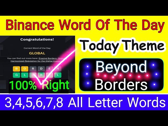 Binance Word Of The Day | Beyond Borders Theme