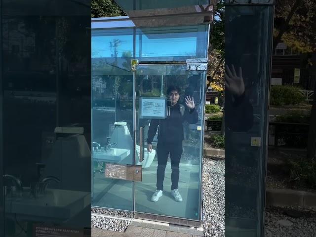 I found the MOST VIRAL transparent bathroom in Japan! #japan #shorts