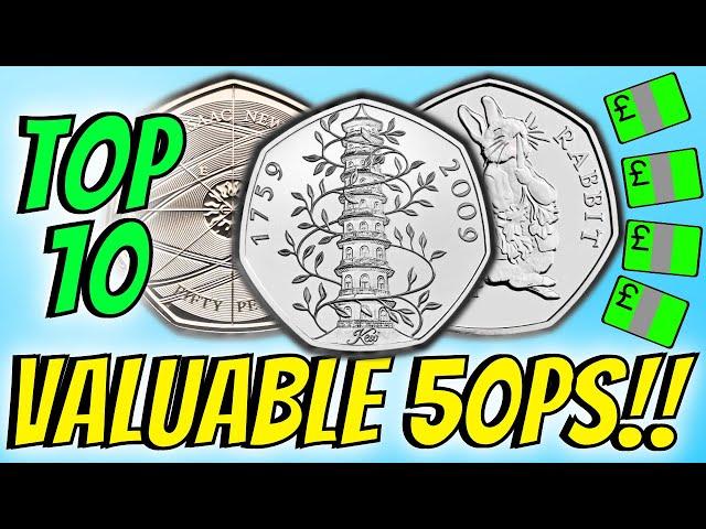 Top 10 Most Valuable and Rare 50p Coins! (UK Circulation)