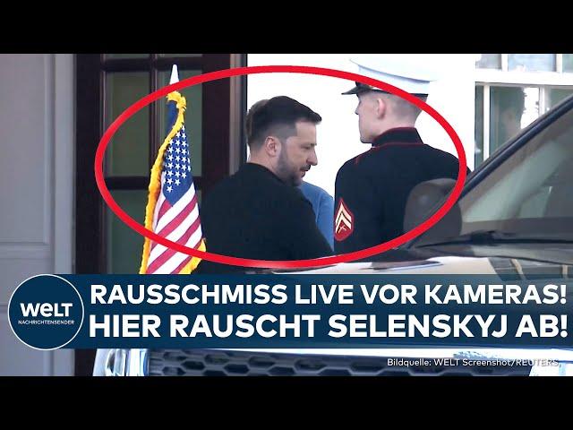 DONALD TRUMP SCHMEISST SELENSKYJ RAUS! Nach Eklat live im TV - hier rollt Selenskyj von Trumps Hof