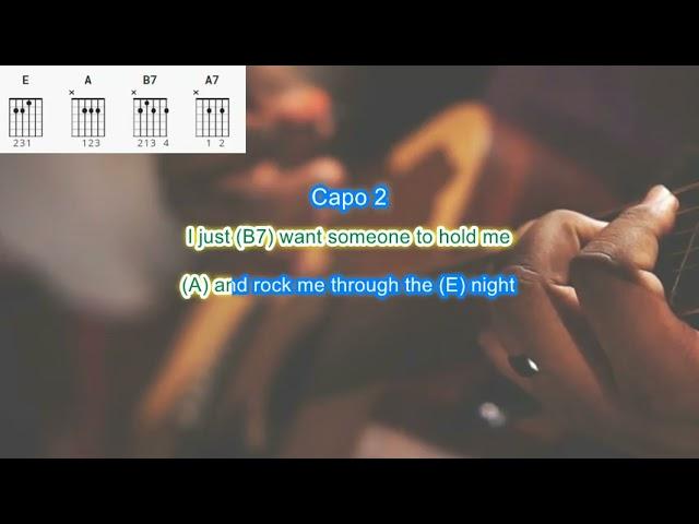 Give me One Reason by Tracy Chapman play along with scrolling chords & lyrics simplified capo on 2