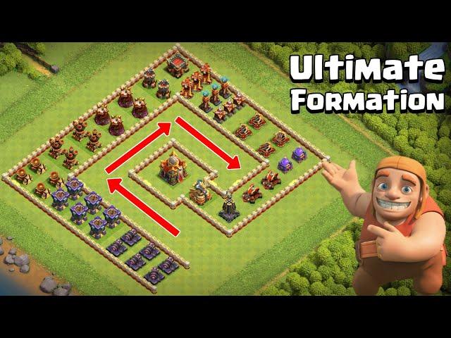 Ultimate Base Formation vs All Max Troops | Clash of Clans