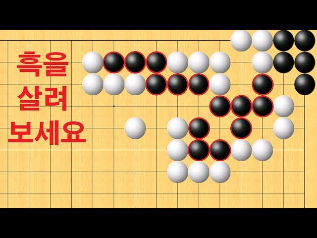 바둑 묘수 사활 - 기상천외 묘수로 흑을 살려보세요