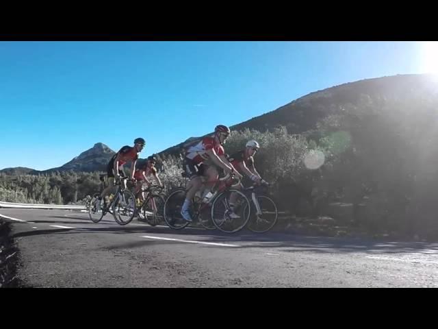 Busy Day Cycling on the Coll de Rates, Spain