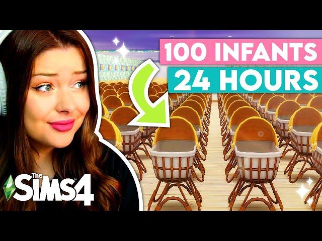 The Sims 4 100 INFANT Challenge.. But in 24 Hours