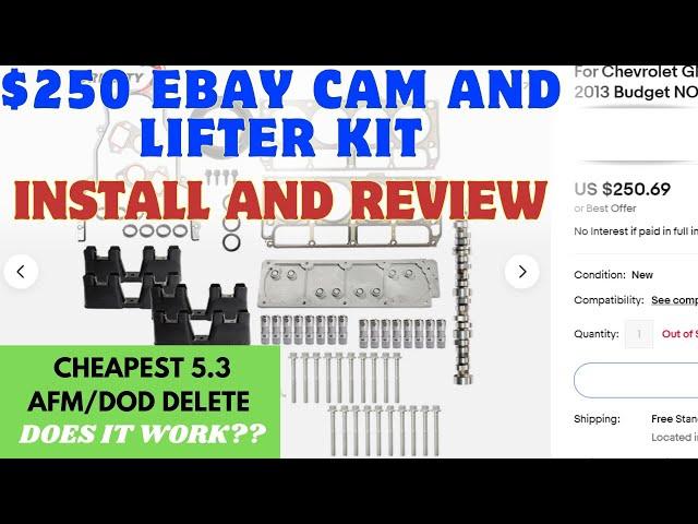 $250 EBAY CAMSHAFT AND LIFTER KIT - 5.3L AFM/DOD DELETE - INSTALL AND REVIEW
