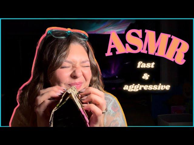 ASMR Fast & Aggressive Tingly Trigger Assortment with Mouth Sounds️ Tongue Fluttering, Stuttering