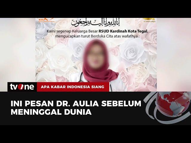 Menangis Sesenggukan, Ini Pesan Suara Curhat dr.Aulia Risma ke Keluarga | AKIS tvOne