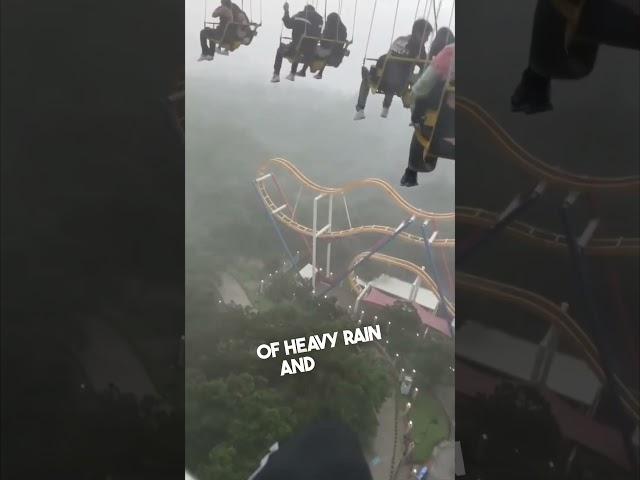 They got stuck on a theme park ride during a storm 