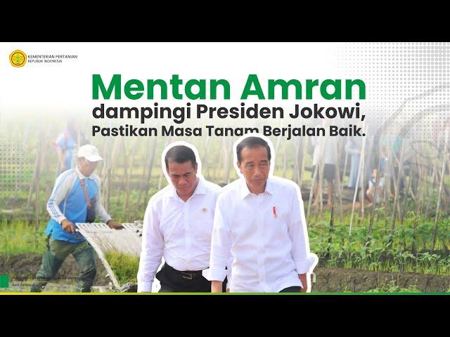 Mentan Amran Dampingi Presiden Jokowi, Pastikan Masa Tanam Berjalan Baik