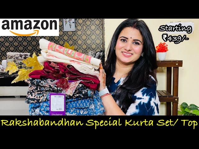 Rakshabandhan Special Amazon Kurta Set Haul, Embroidered Kurta Palazzo With Dupatta,Top,Cotton Kurta