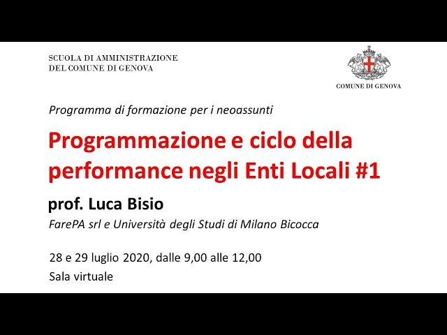 Programmazione e ciclo della performance negli EELL 1 1