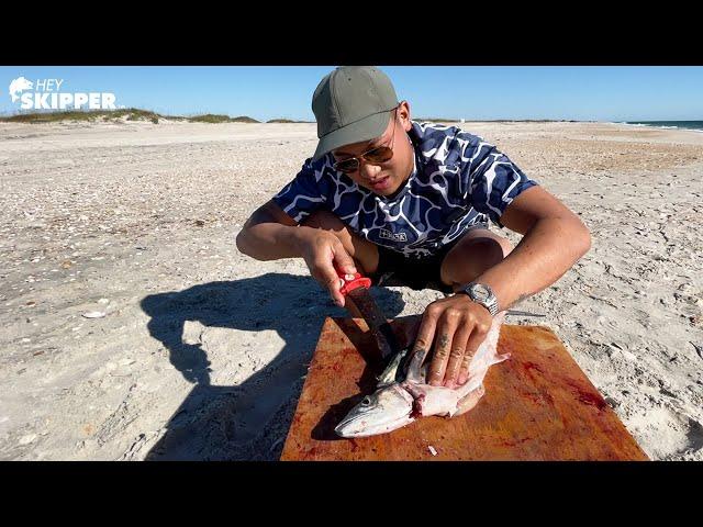 Eating EVERYTHING We Catch- Survival Beach Fishing on Remote Island