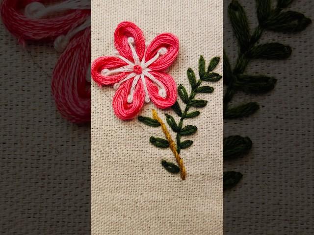 very cute little flower design #handembroidery #flowers # embroiderypattern