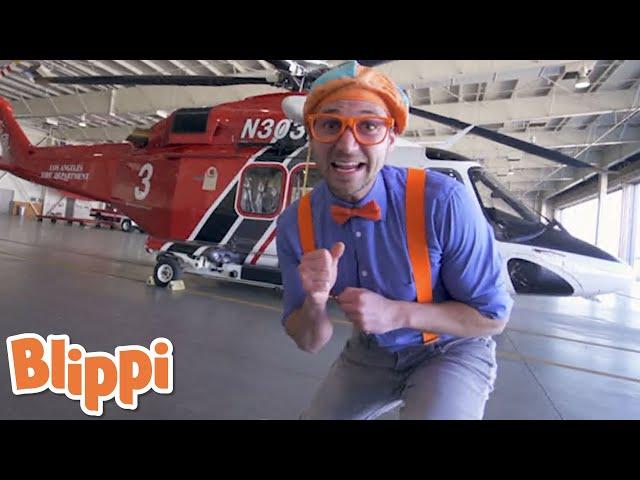 Blippi Explores A Firefighting Helicopter | Blippi | Learn With Blippi | Funny Videos & Songs