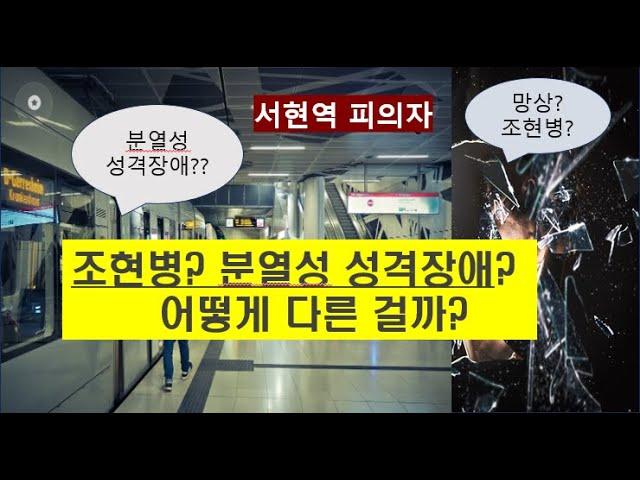 서현역 피의자 분열성 성격장애? 조현병과 분열성 성격장애의 차이