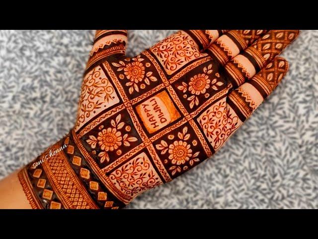 Diwali special stylish mehndi design | festive mehndi design | new front hand mehndi design | henna