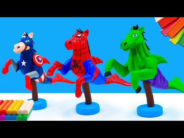 How to make Horse mix fish mod superhero Spider-man, Hulk, Captain America with Clay