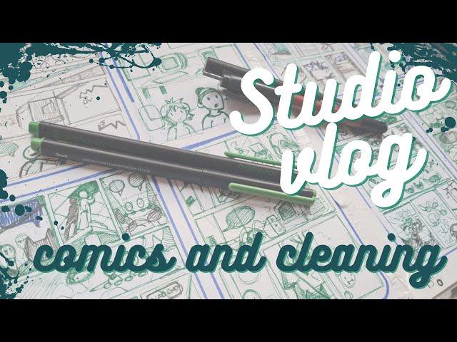 Studio vlog  Cleaning my home & comic sketching