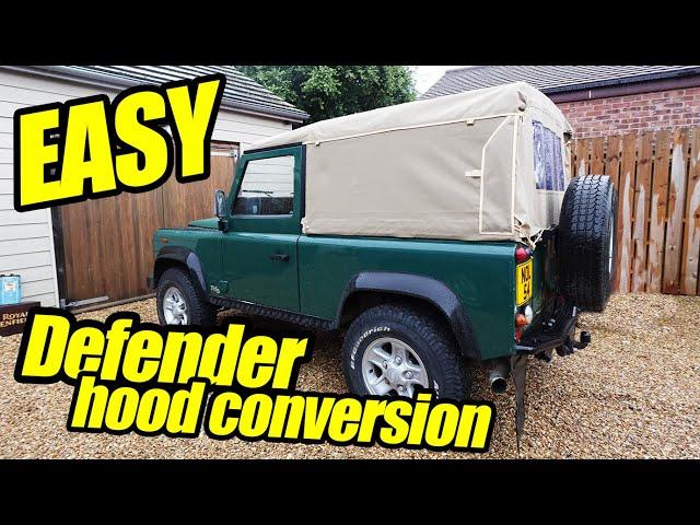 Transform your Defender 90 with a canvas hood and heavy duty frame set.