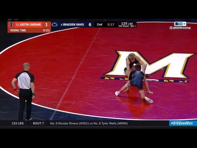 Braeden Davis(PSU) vs Justin Cardani(ILL) 3/9/24 (Jeff Byers Radio Call)