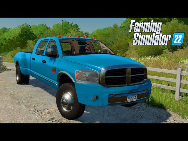 FS22 - 2008 Dodge Ram 3500 Mega Cab - Farming Simulator 2022 American Muscle PickUp Car Mod