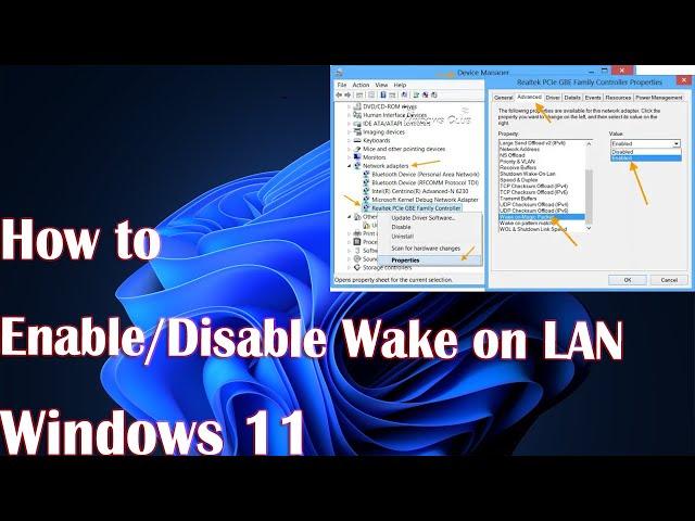 How to Enable/Disable Wake on LAN in Windows 11