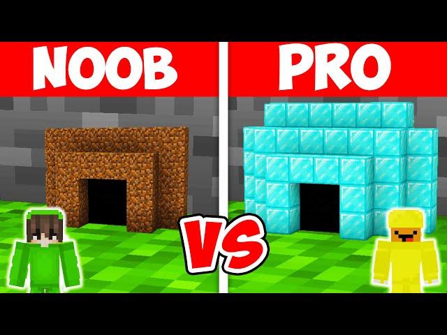 Minecraft NOOB vs PRO: TINY SECURITY TUNNEL BUILD CHALLENGE