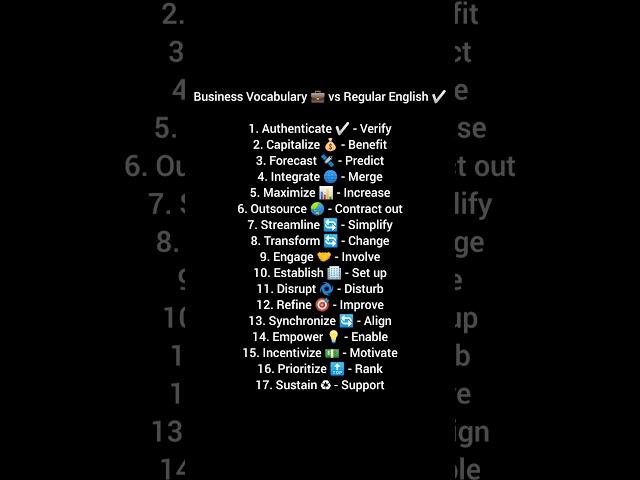 Business Vocabulary  vs Regular English 