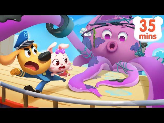 The Stinky Sea Monster is Coming | Protect the Earth | Kids Cartoon | Sheriff Labrador | BabyBus