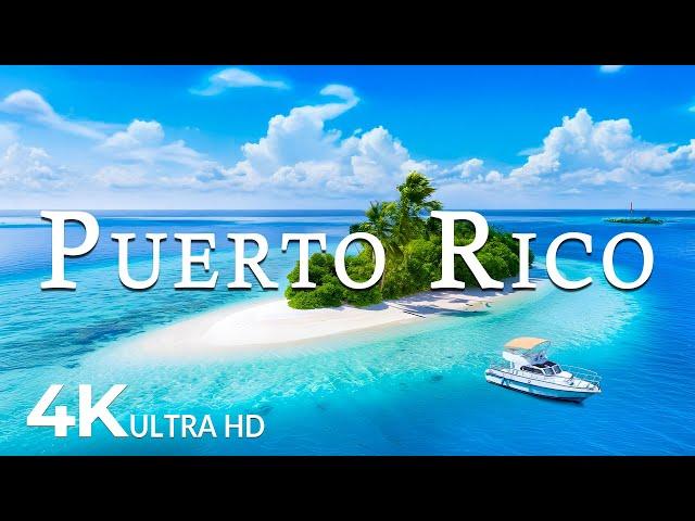 FLYING OVER PUERTO RICO (4K UHD) - Soothing Music Along With Beautiful Nature Video - 4K Video UHD