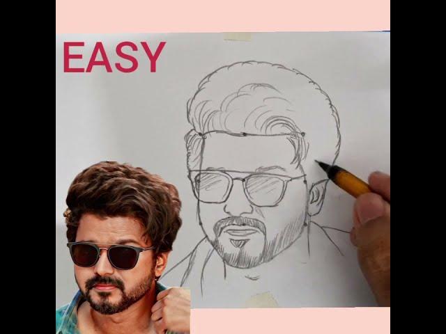 How to draw Vijay Thalapathy Drawing || Pencil drawing