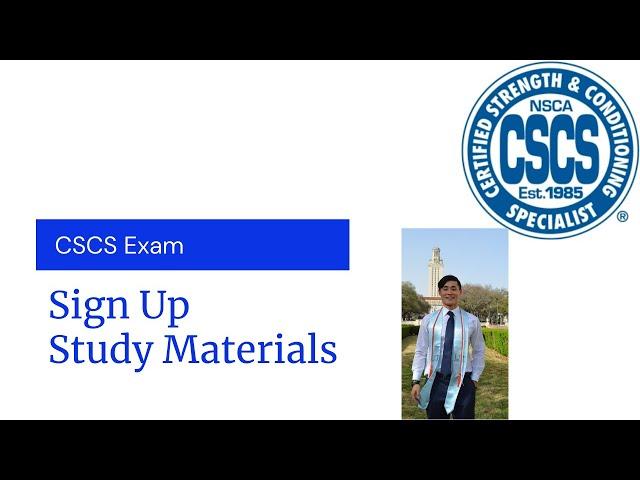 CSCS Exam Sign Up Instructions and Study Materials
