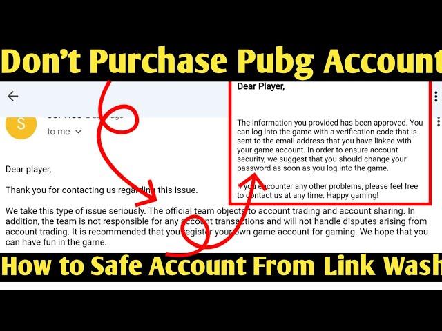 Don't Purchase Pubg Account | How to Safe Account From Link Wash | Pubg Lost Account Recovery Link