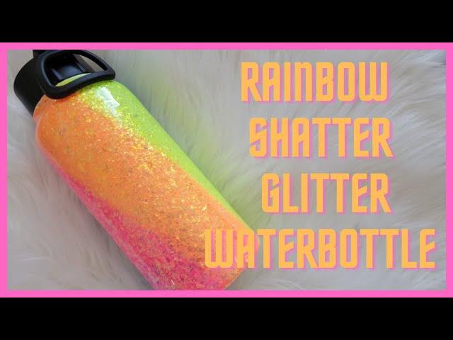 Rainbow Shatter Gllitter Waterbottle I Period Six Designs