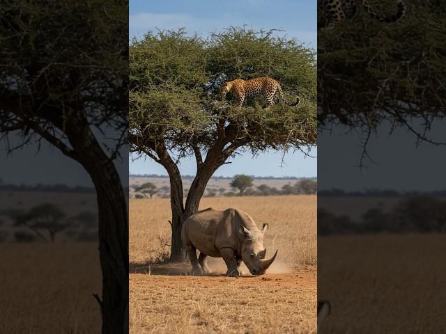 코뿔소 VS 표범 ... 허리케인! #야생동물 #허리케인 Rhino vs leopard... Hurricane! #Wildlife #Hurricane