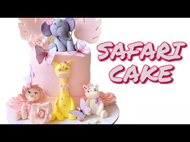 Safari Cake |  Cake decorating tutorials | Fondant cake | cakesbysamira