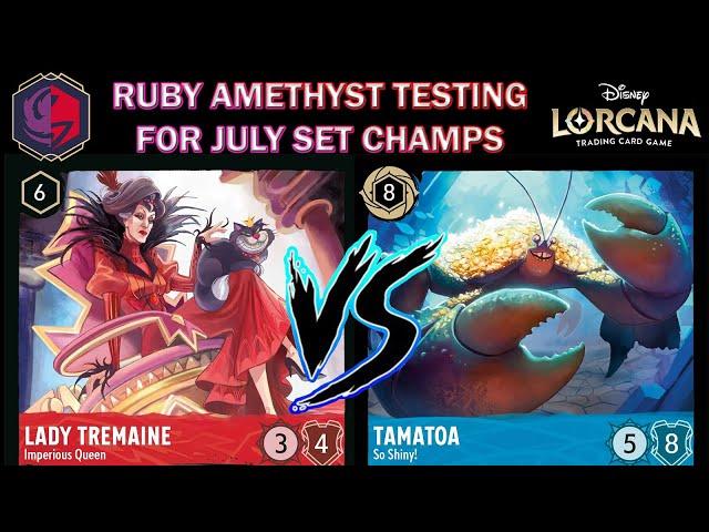 🟣 RUBY AMETHYST -VS- RUBY SAPPHIRE - Testing for Set Champs - Disney Lorcana Gameplay